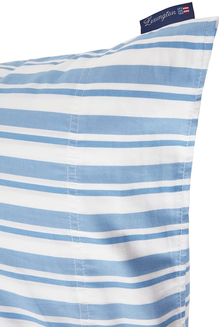 Striped Cotton Poplin örngott 50x60 cm - White-Blue - Lexington