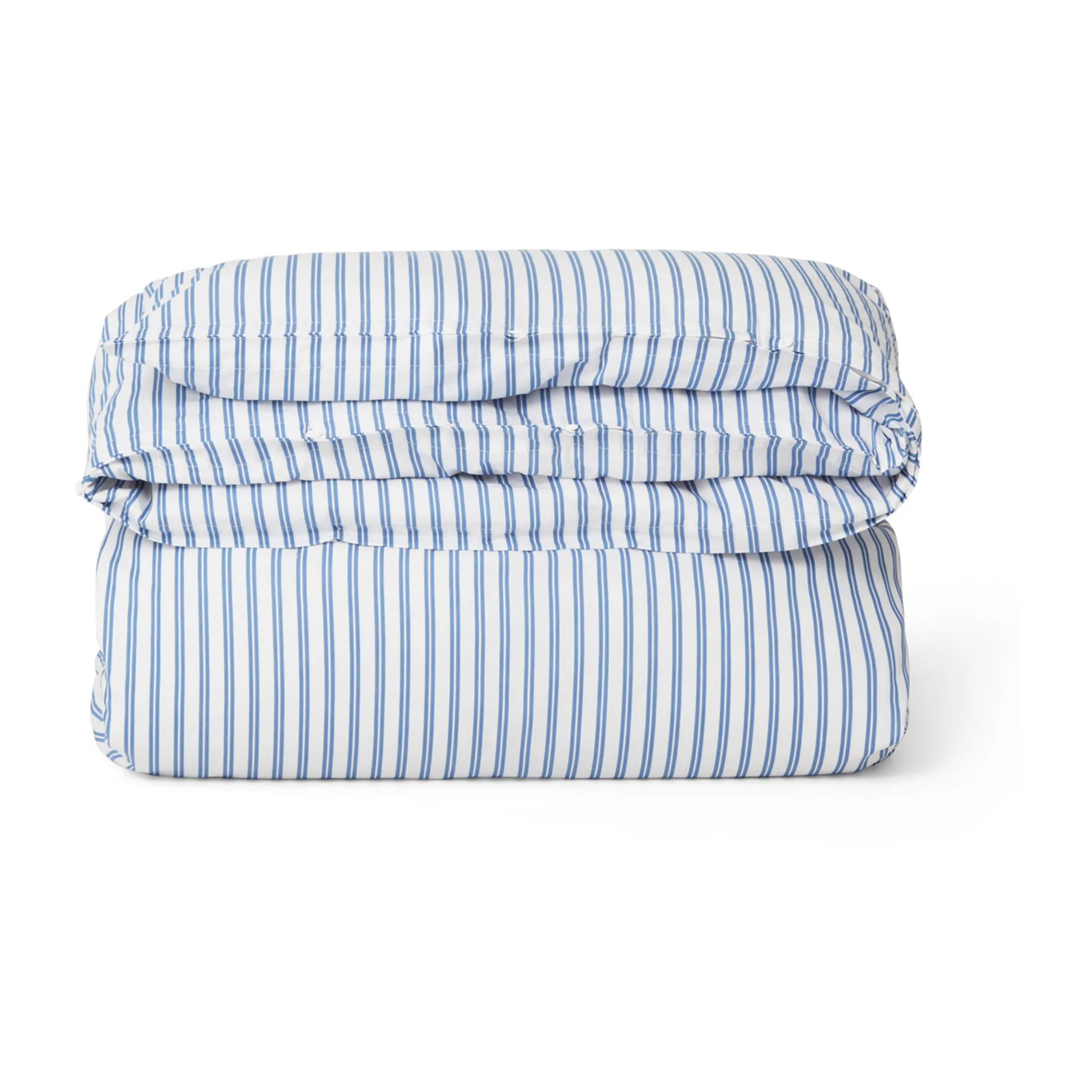 Striped Cotton Poplin påslakan 150x210 cm, Blå Lexington