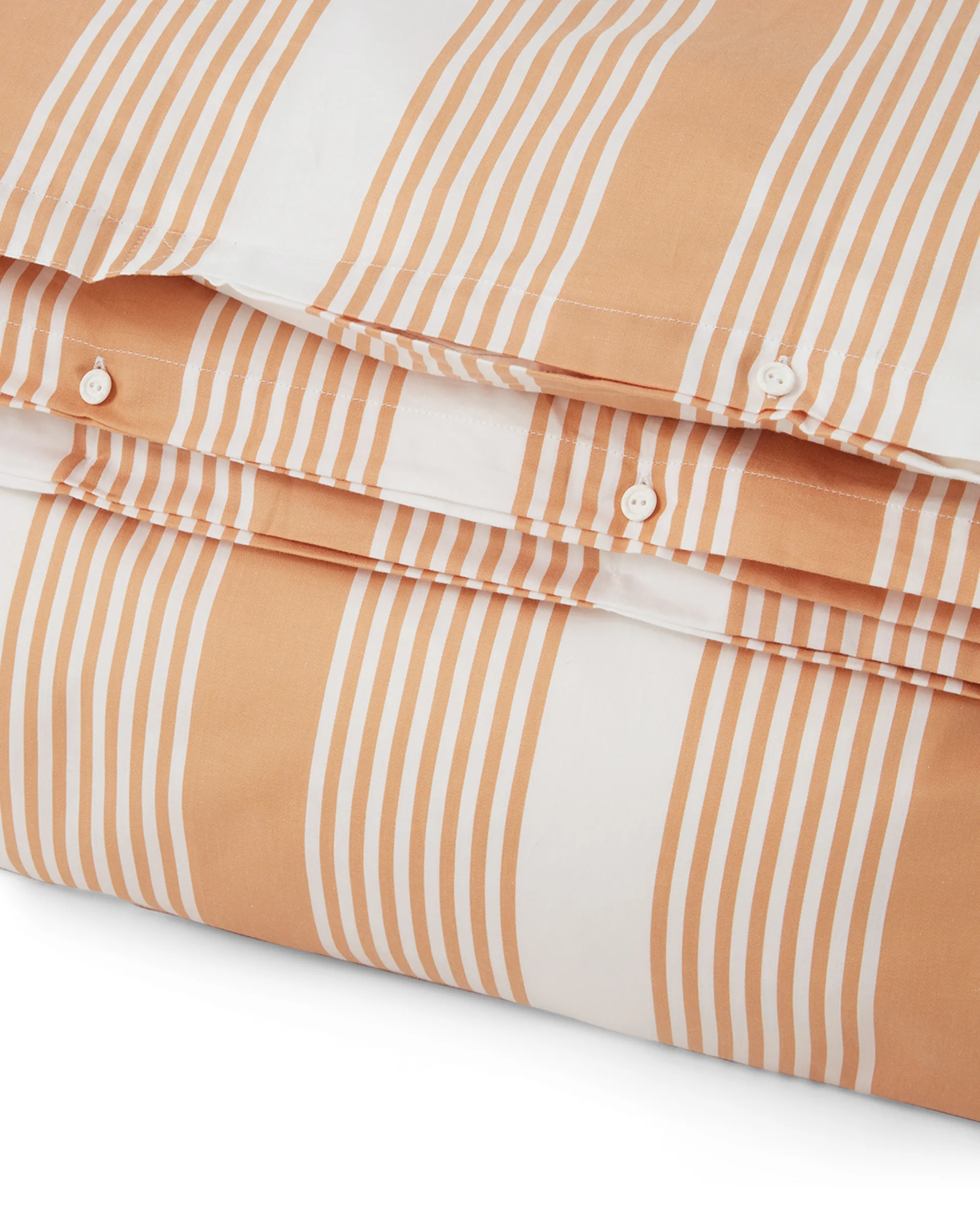 Striped Cotton Sateen bäddset 150x210 cm, Beige-vit Lexington