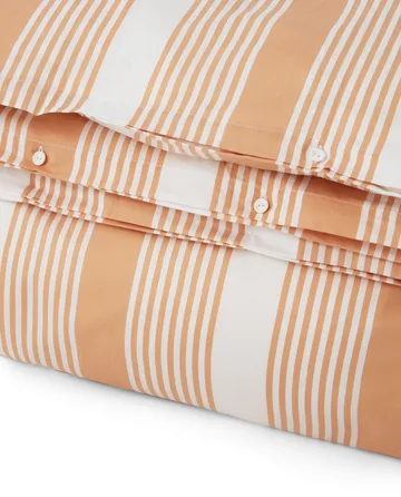 Striped Cotton Sateen bäddset 150x210 cm - Beige-vit - Lexington