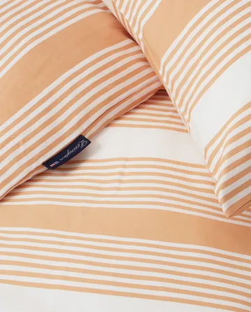 Striped Cotton Sateen bäddset 150x210 cm - Beige-vit - Lexington