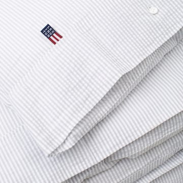 Striped Cotton Seersucker påslakan 150x210 cm - Ljusgrå-vit - Lexington