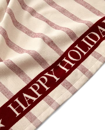 Striped Cotton Terry jacquard kökshandduk 50x70 cm - Beige-red - Lexington