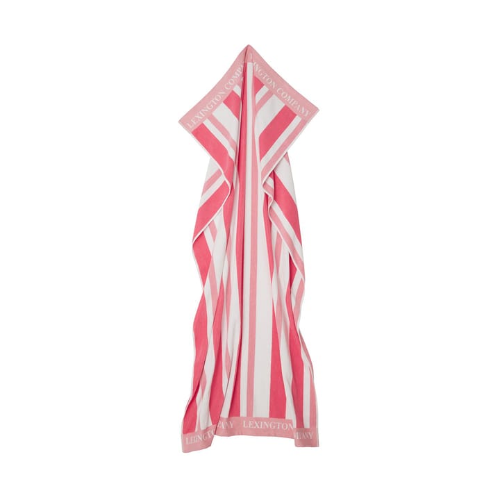 Striped Cotton Terry strandhandduk 100x180 cm, Cerise Lexington