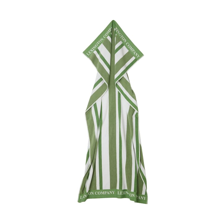 Striped Cotton Terry strandhandduk 100x180 cm, Green Lexington