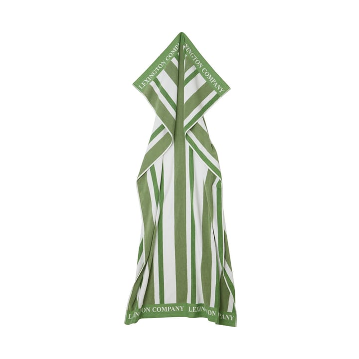 Striped Cotton Terry strandhandduk 100x180 cm - Green - Lexington