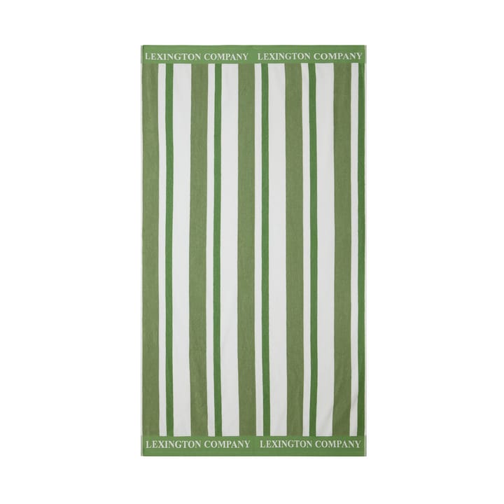 Striped Cotton Terry strandhandduk 100x180 cm - Green - Lexington
