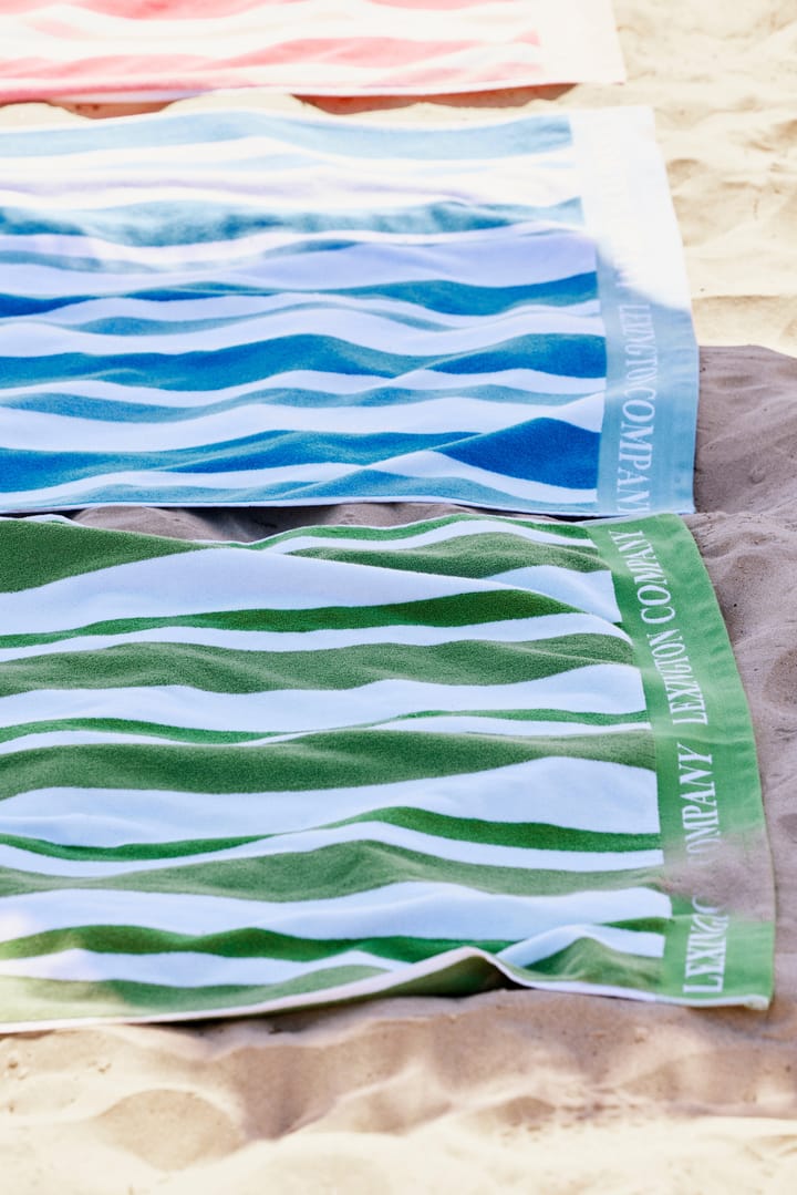 Striped Cotton Terry strandhandduk 100x180 cm, Green Lexington