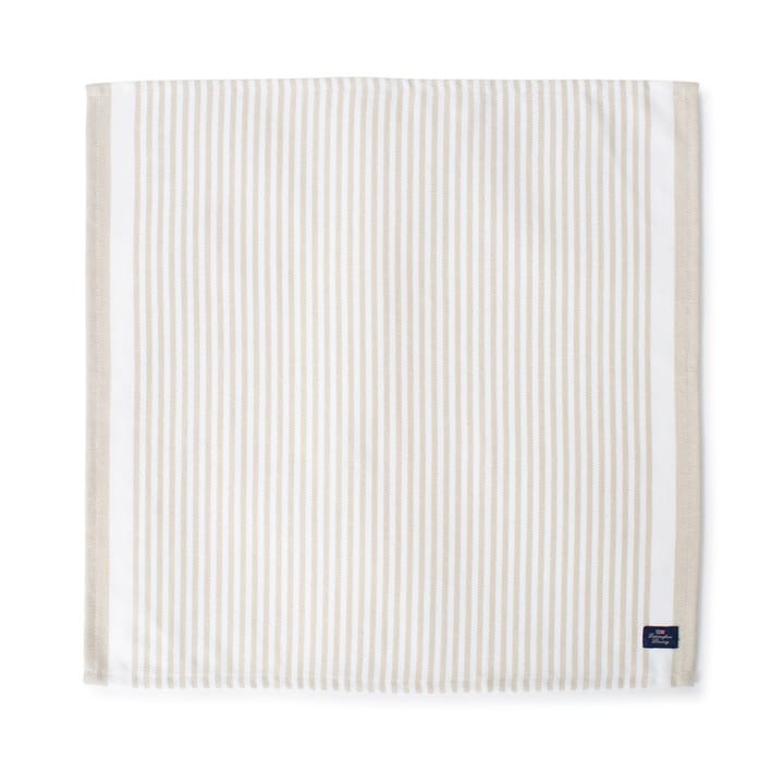 Striped Cotton Twill servett 50x50 cm - Ljusbeige-vit - Lexington
