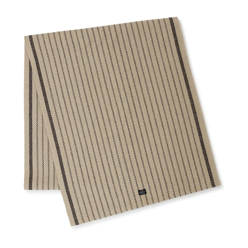 Striped Jute Cotton bordslöpare 50x250 cm, Beige-dark gray Lexington