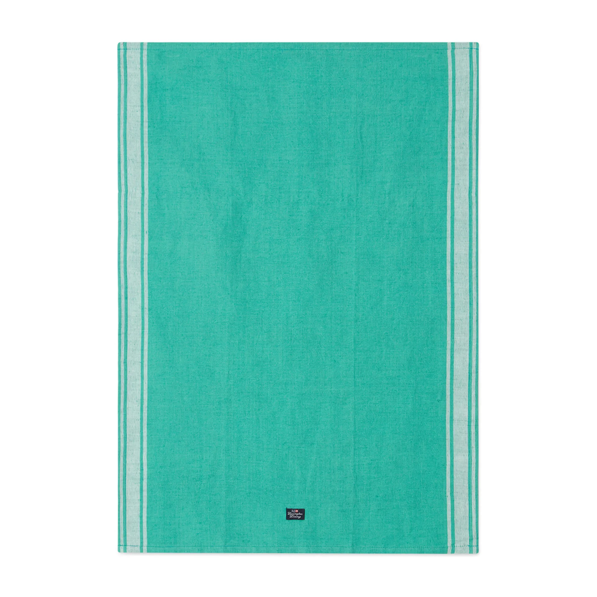 Striped Linen Cotton kökshandduk 50x70 cm, Grön-vit Lexington
