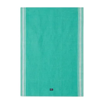 Striped Linen Cotton kökshandduk 50x70 cm - Grön-vit - Lexington