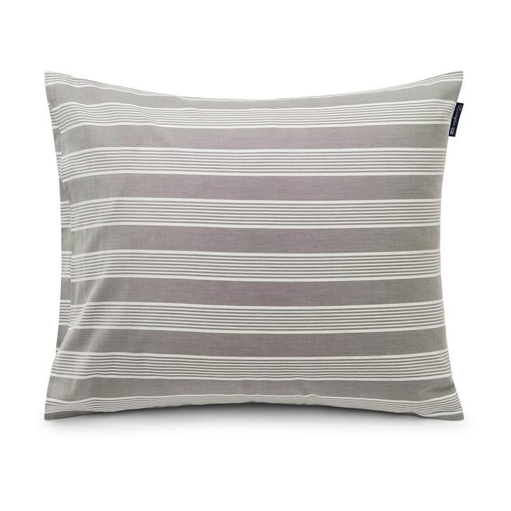 Striped Lyocell Cotton örngott 50x60 cm - Gray-white - Lexington