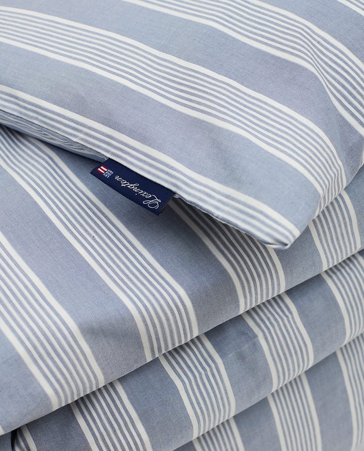 Striped Lyocell Cotton påslakan 150x210 cm - Blue-white - Lexington