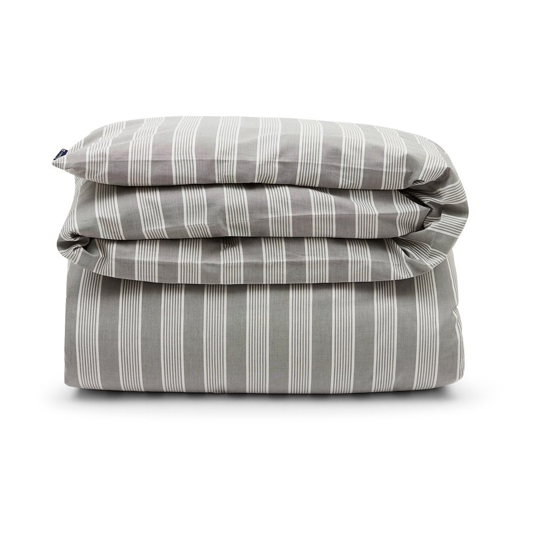 Lexington Striped Lyocell Cotton påslakan 150x210 cm Gray-white