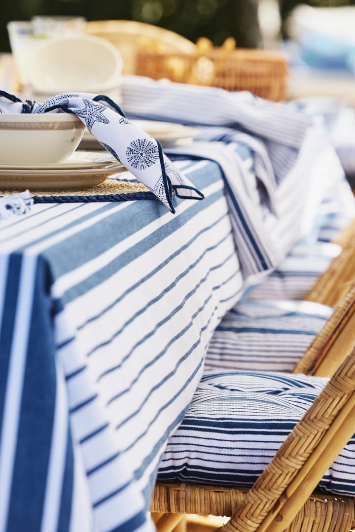 Striped Organic Cotton bordsduk 150x250 cm, Navy Lexington