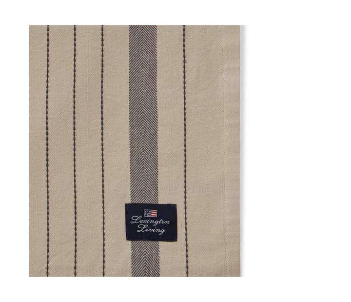 Striped Organic Cotton bordsduk 150x350 cm, Beige-dark gray Lexington
