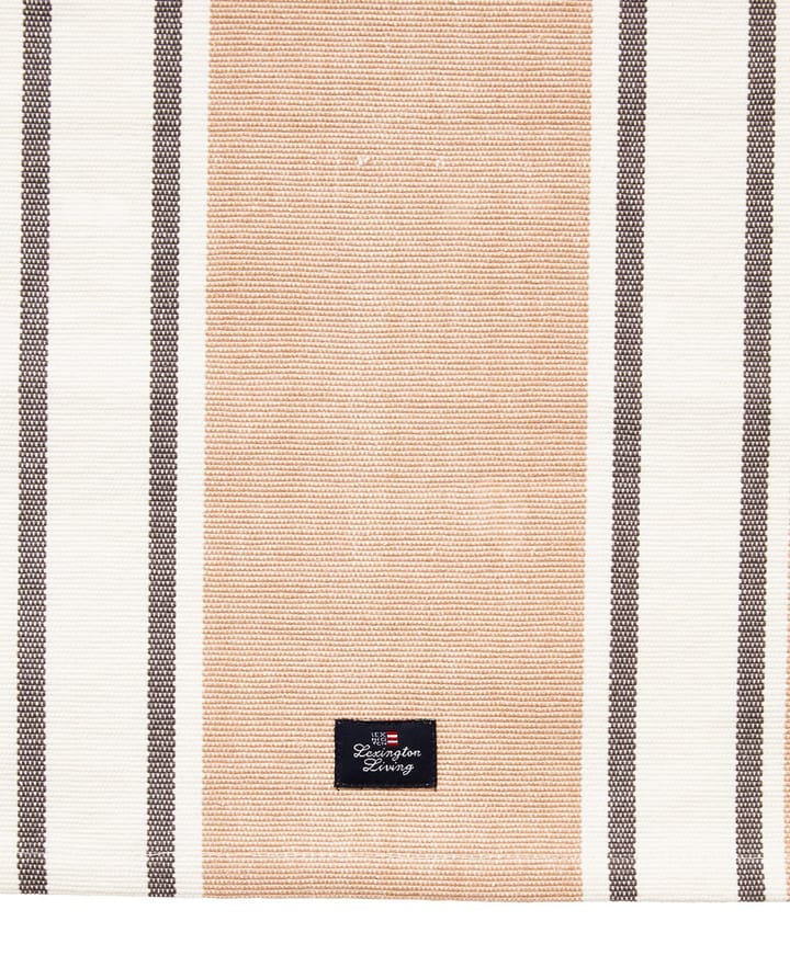 Striped Organic Cotton löpare 50x250 cm - White-beige - Lexington