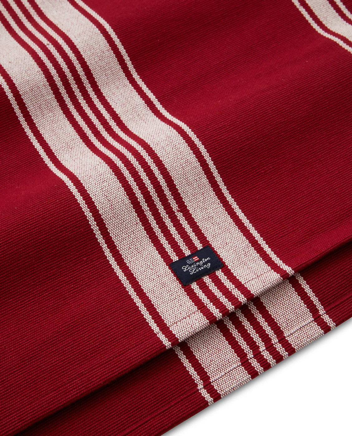 Striped Organic Cotton Rib löpare 50x250 cm, Red-white Lexington