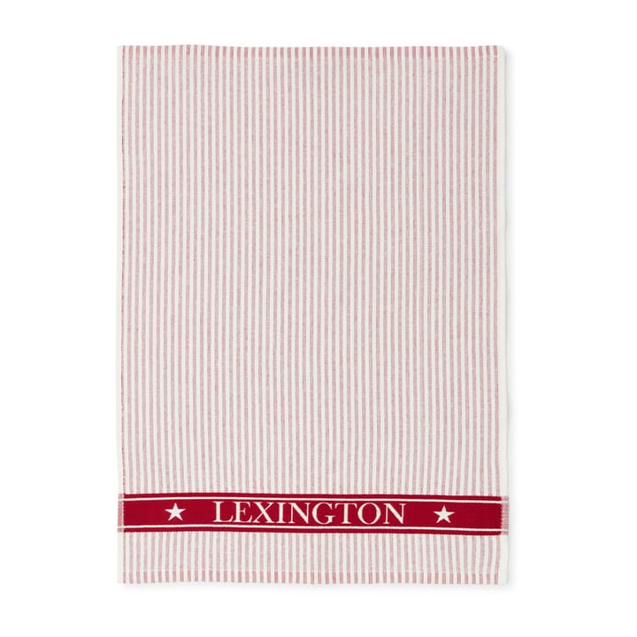 Striped Organic Cotton Terry kökshandduk 50x70 cm - Red-white - Lexington