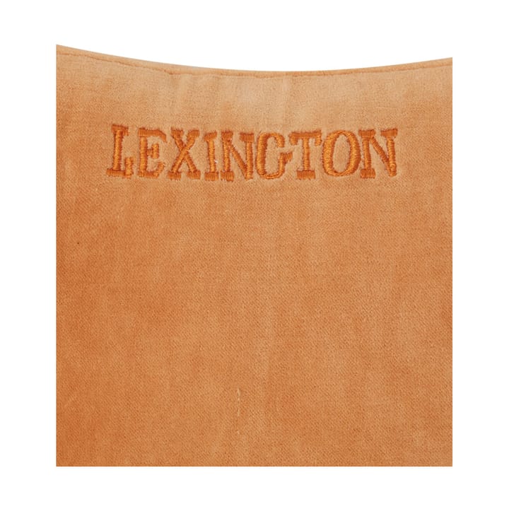 Striped Organic Cotton Velvet kudde 30x40 cm - Mustard-light beige - Lexington