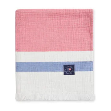 Striped våfflad bomullspläd 130x170 cm - Multi - Lexington