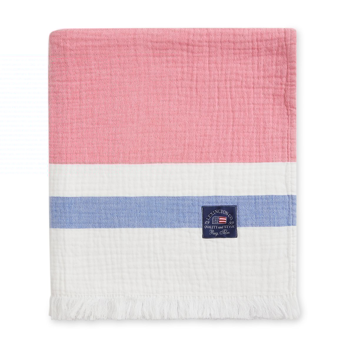 Lexington Striped våfflad bomullspläd 130x170 cm Multi
