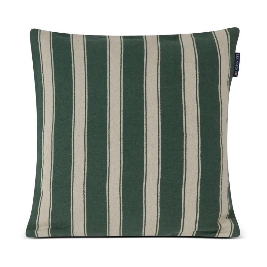 Structure Striped Linen Cotton kuddfodral 50x50 cm, Green-beige Lexington