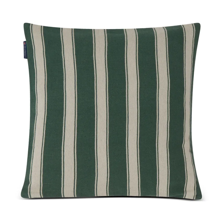 Structure Striped Linen Cotton kuddfodral 50x50 cm, Green-beige Lexington