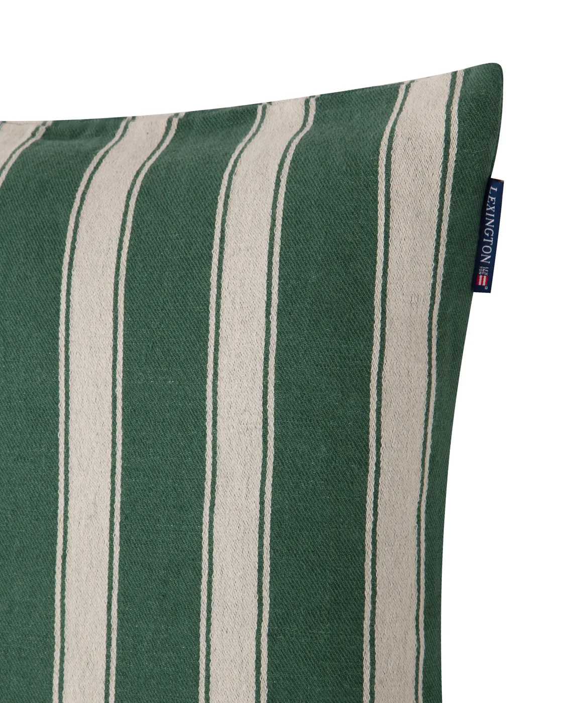Structure Striped Linen Cotton kuddfodral 50x50 cm, Green-beige Lexington