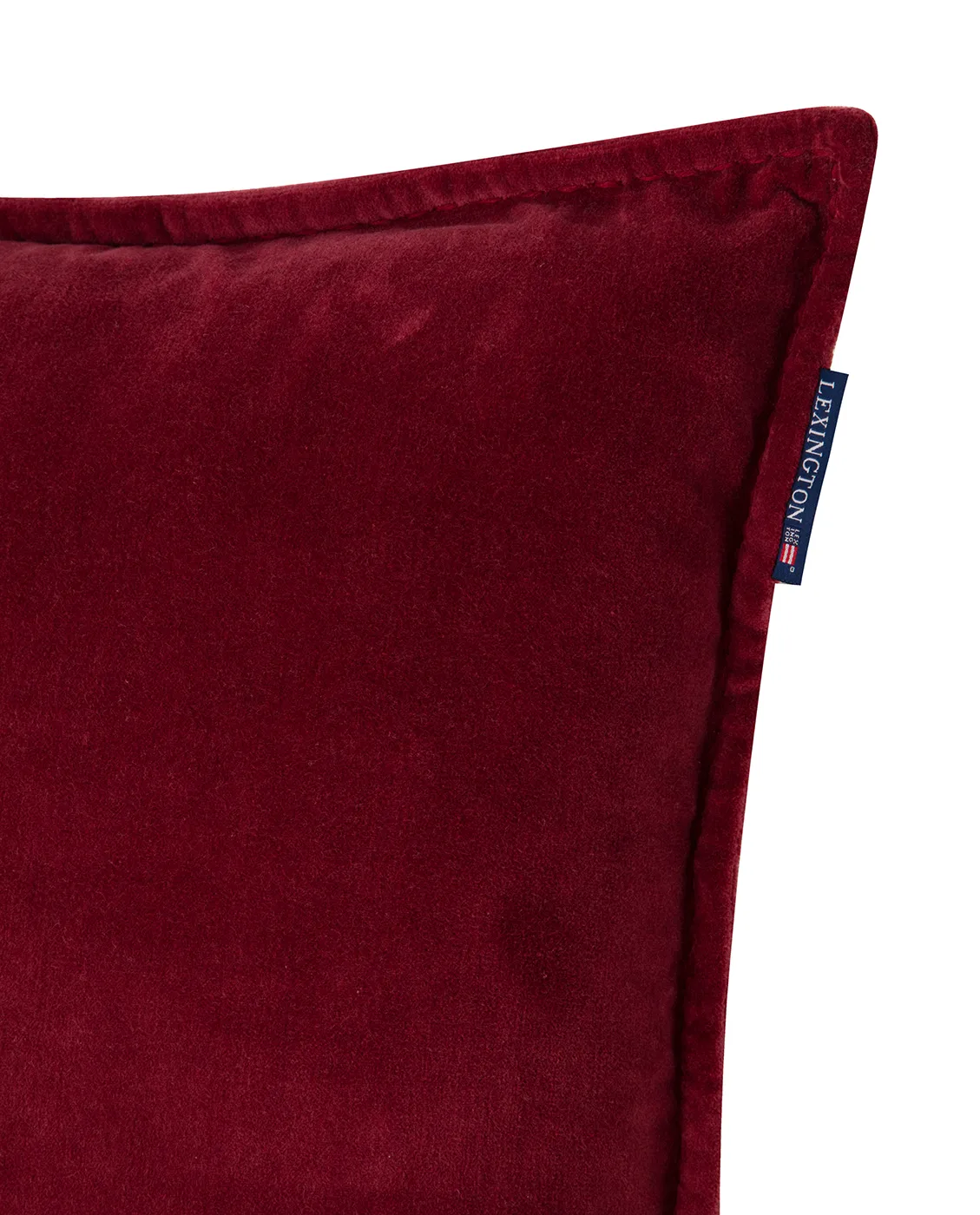 Velvet kuddfodral med kant 50x50 cm, Dark red Lexington
