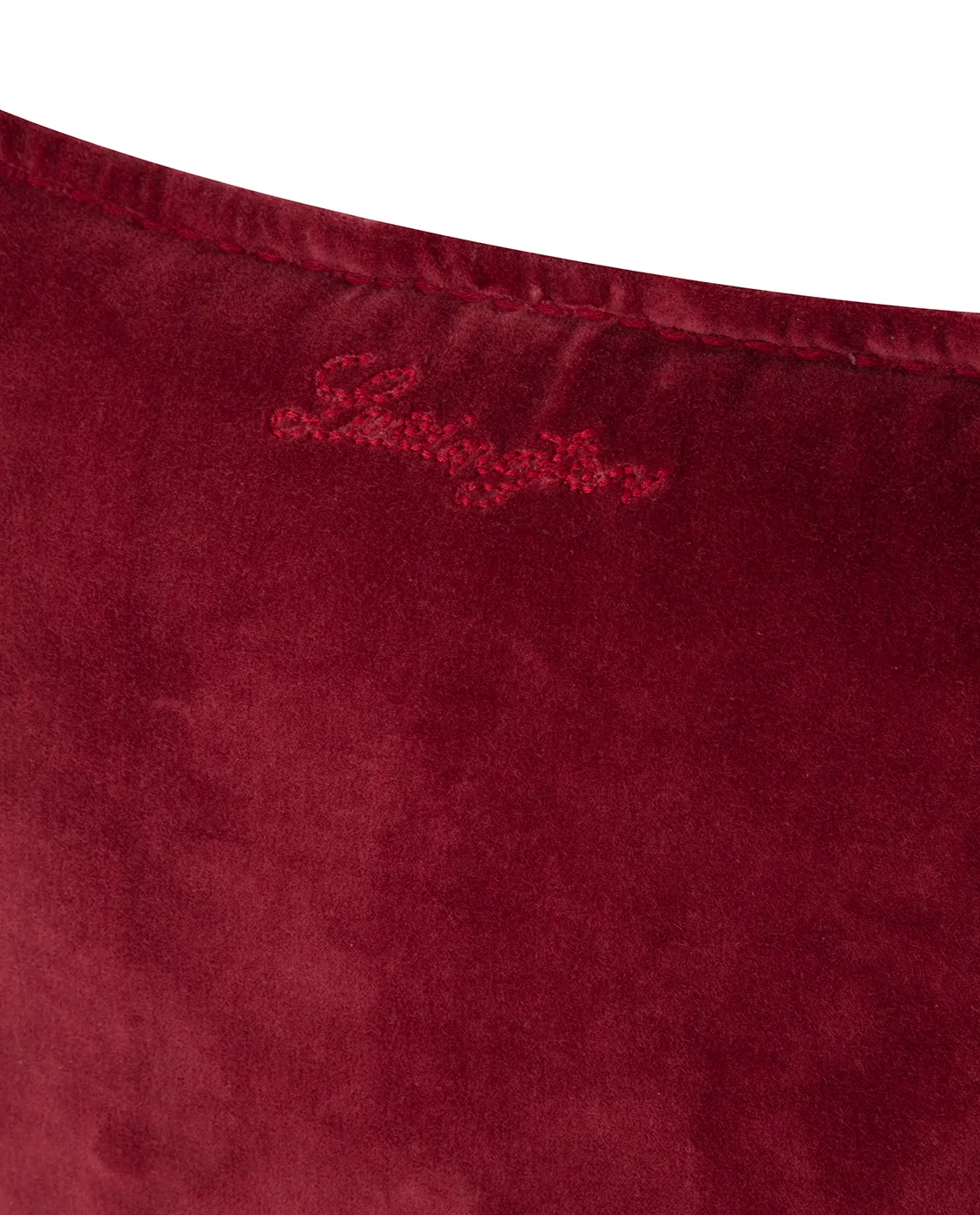 Velvet kuddfodral med kant 50x50 cm, Dark red Lexington