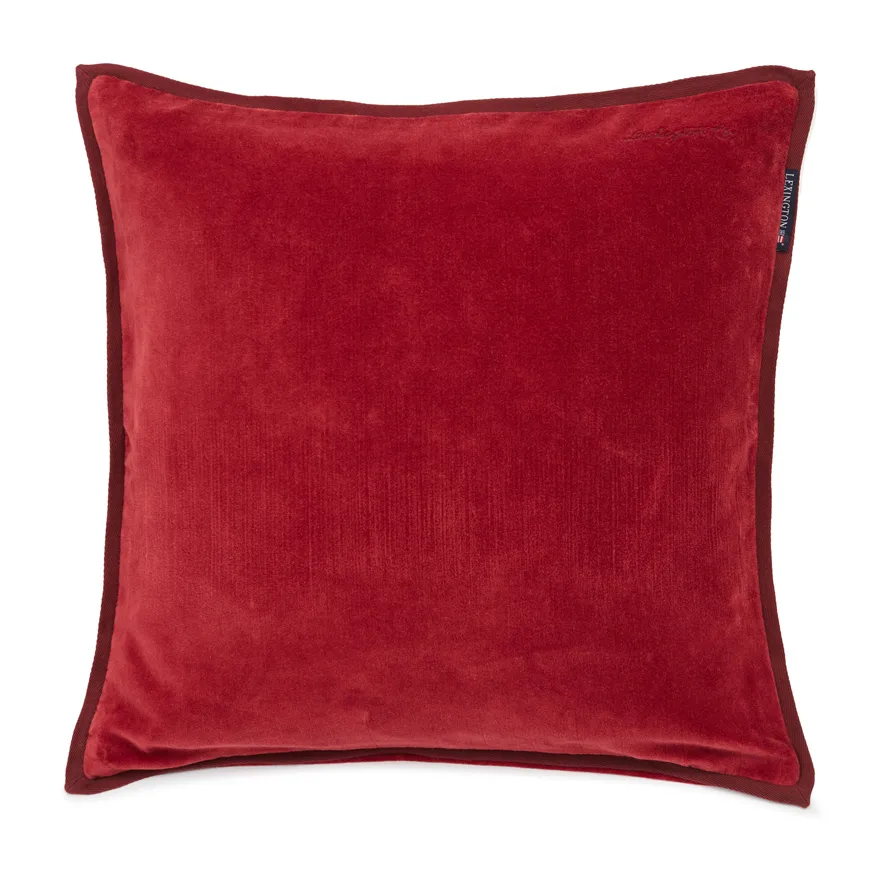 Velvet kuddfodral med kant 50x50 cm, Red Lexington