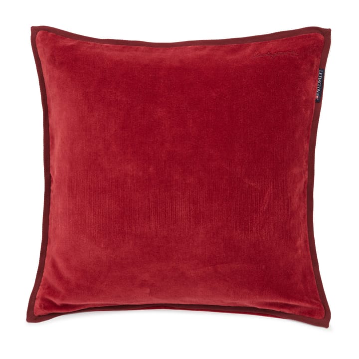 Velvet kuddfodral med kant 50x50 cm - Red - Lexington