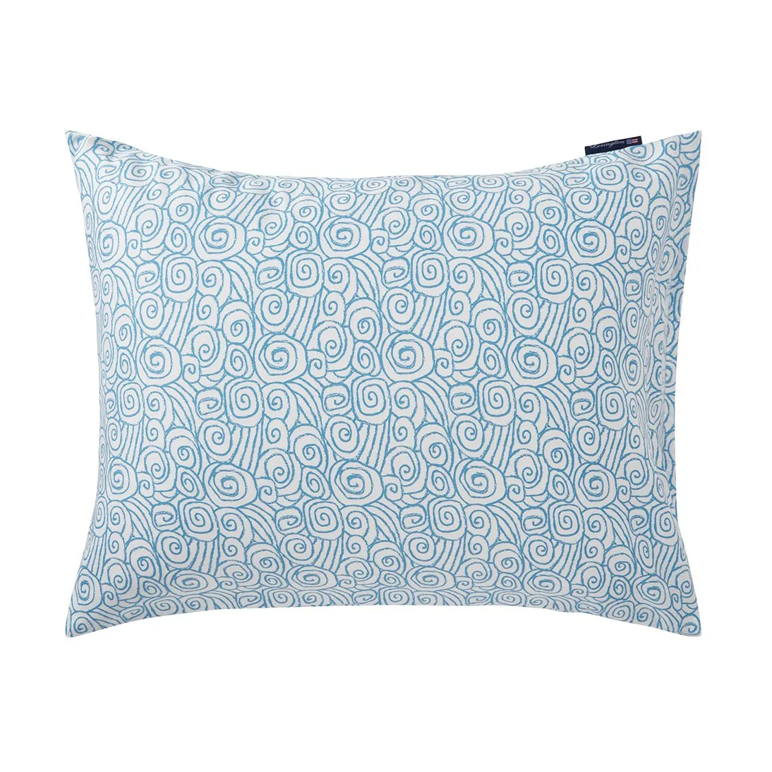 Wave Printed Cotton Sateen örngott 50x60 cm, White-Blue Lexington