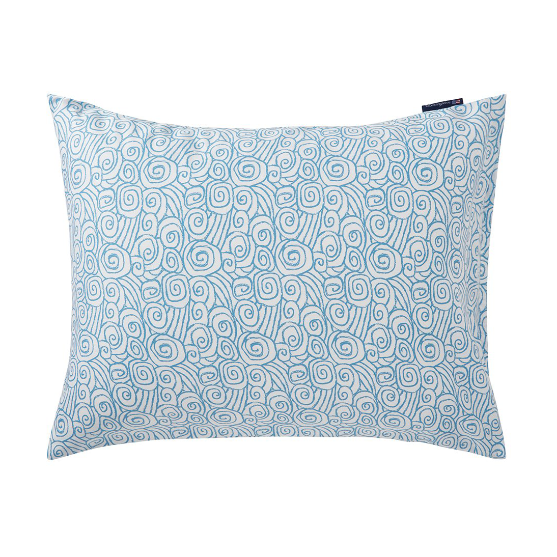 Lexington Wave Printed Cotton Sateen örngott 50x60 cm White-Blue
