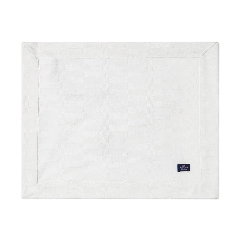 Lexington White jacquard cotton bordstablett 40x50 cm Vit