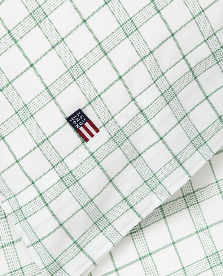 White/Green Checked Lyocell/Cotton bäddset, 50x60 cm, 150x210 cm Lexington