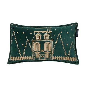 Winter House eko. sammetsbomull kudde 30x50 cm - Green-Light Beige - Lexington