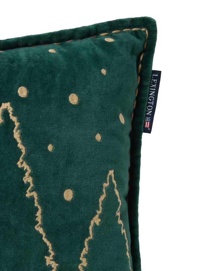 Winter House eko. sammetsbomull kudde 30x50 cm, Green-Light Beige Lexington