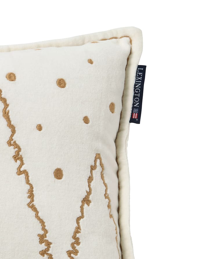Winter House eko. sammetsbomull kudde 30x50 cm, White-Light beige Lexington
