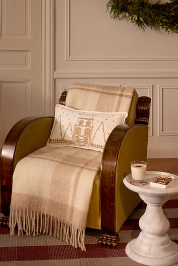 Winter House eko. sammetsbomull kudde 30x50 cm - White-Light beige - Lexington