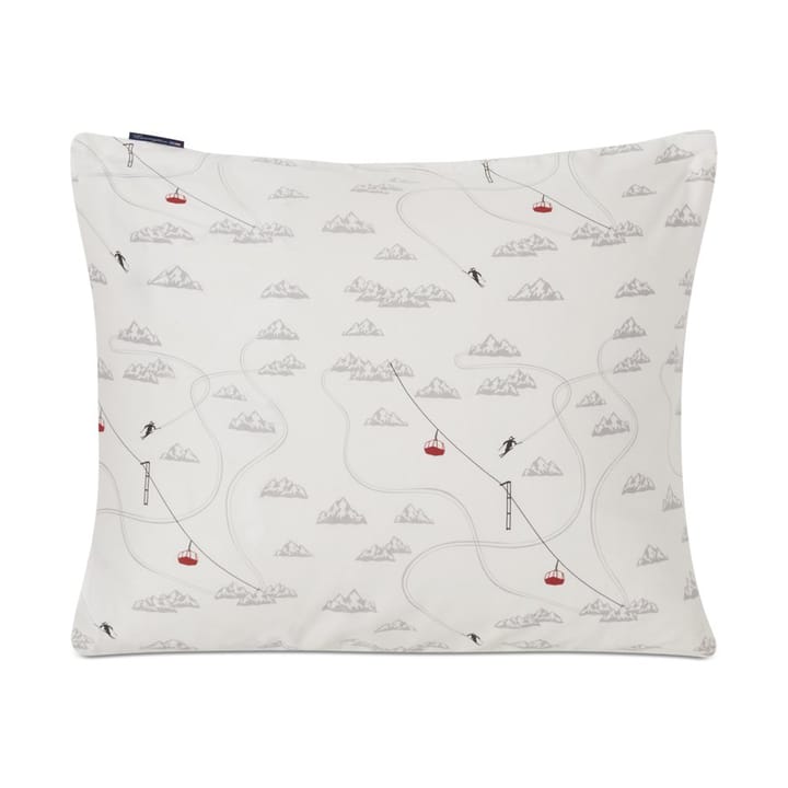 Winter Printed Cotton Sateen örngott 50x60 cm, White-gray-red Lexington