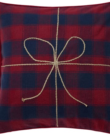 Wrapped checked eko. flannel kuddfodral 50x50 cm - Dark blue-red - Lexington