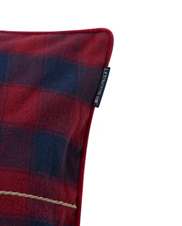Wrapped checked eko. flannel kuddfodral 50x50 cm - Dark blue-red - Lexington