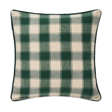 Wrapped checked eko. flannel kuddfodral 50x50 cm - Light beige-green - Lexington