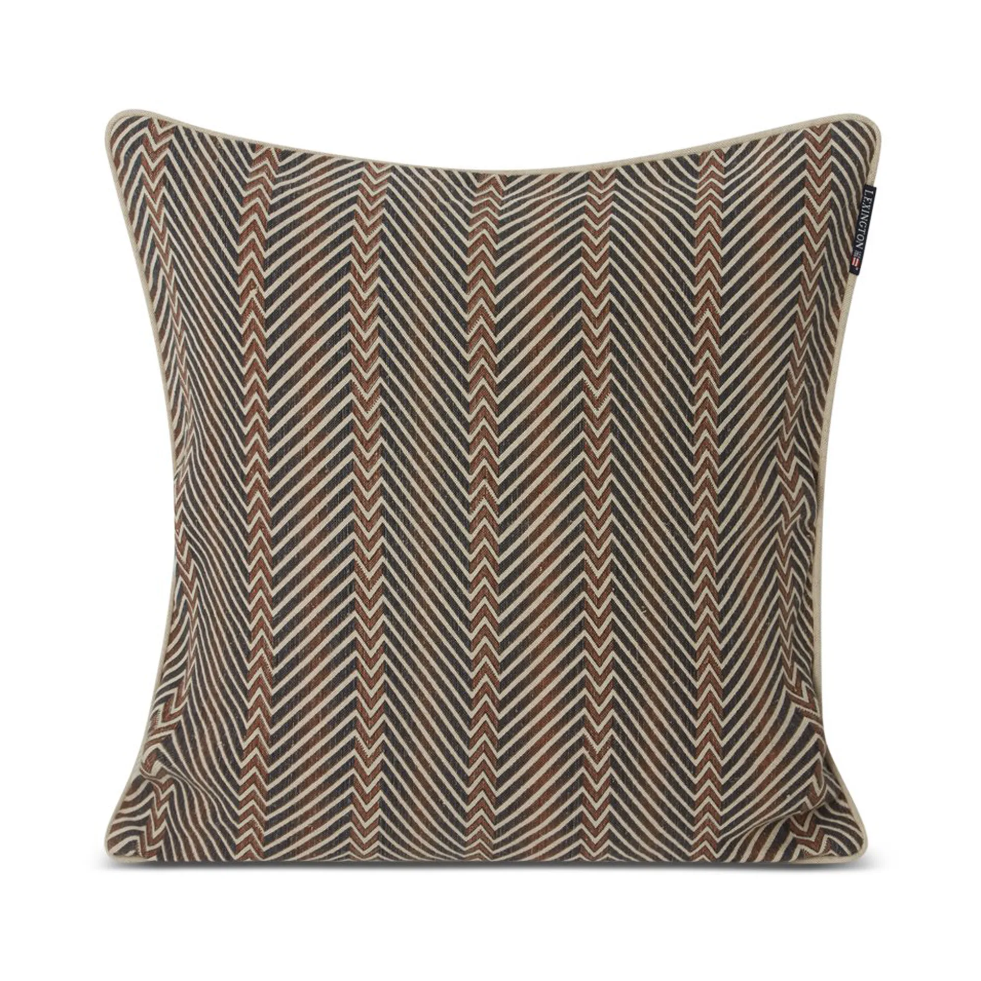 Zig Zag Printed kuddfodral 50x50 cm, Brown-beige Lexington