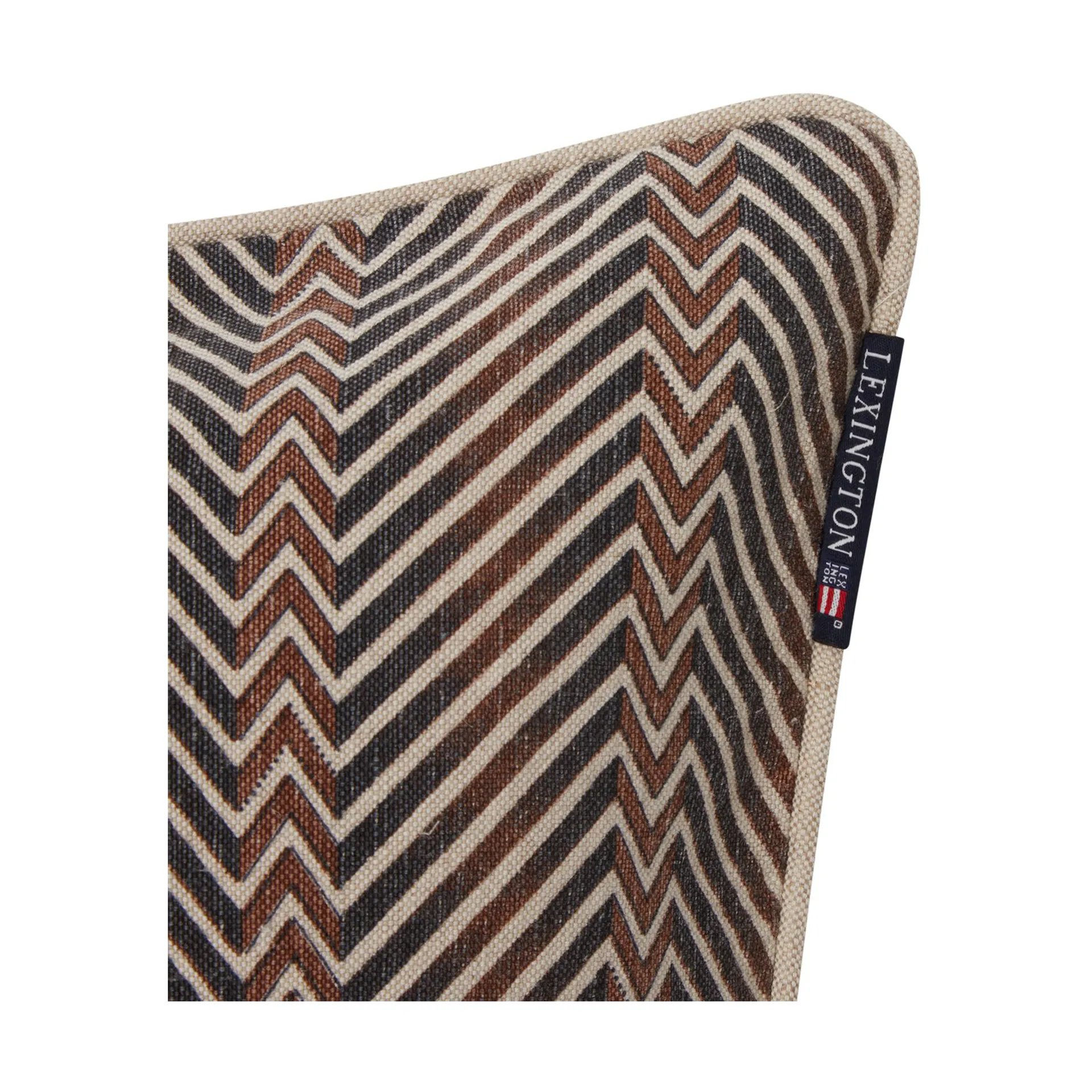Zig Zag Printed kuddfodral 50x50 cm, Brown-beige Lexington