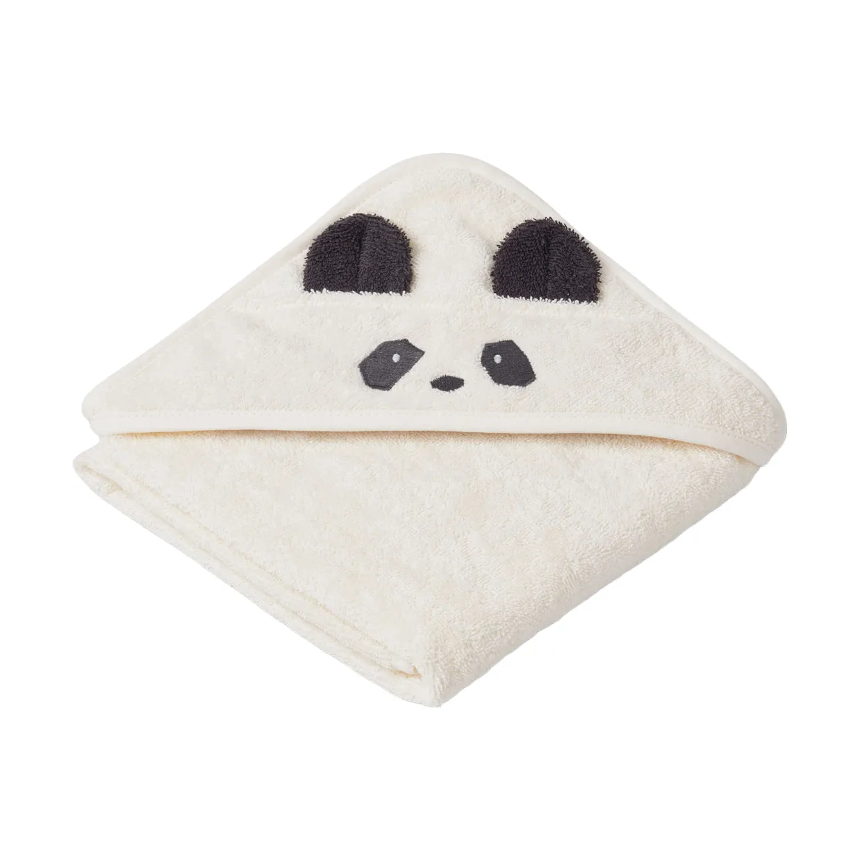 Liewood Albert badcape handduk med huva 70x70 cm Panda creme de la creme