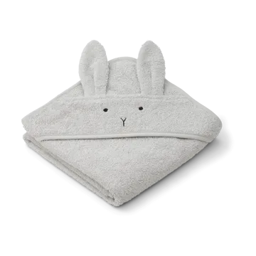 Albert badcape handduk med huva 70x70 cm - Rabbit dumbo grey - Liewood